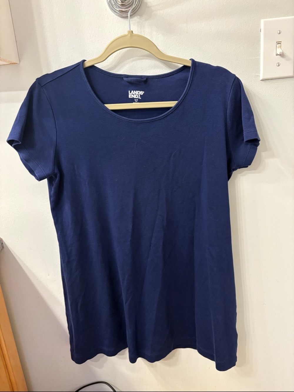 Lands' End Navy Scoop Neck Short Sleeve Tee